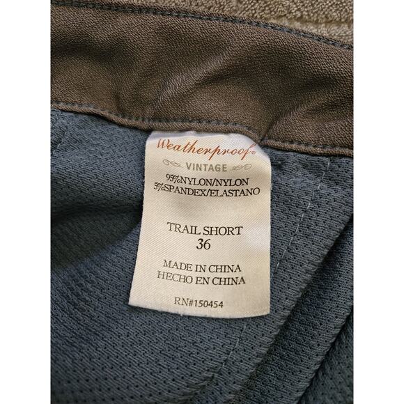 Weatherproof Vintage Men Shorts 36 Blue Nylon Spandex Trail Short Button - Picture 5 of 5